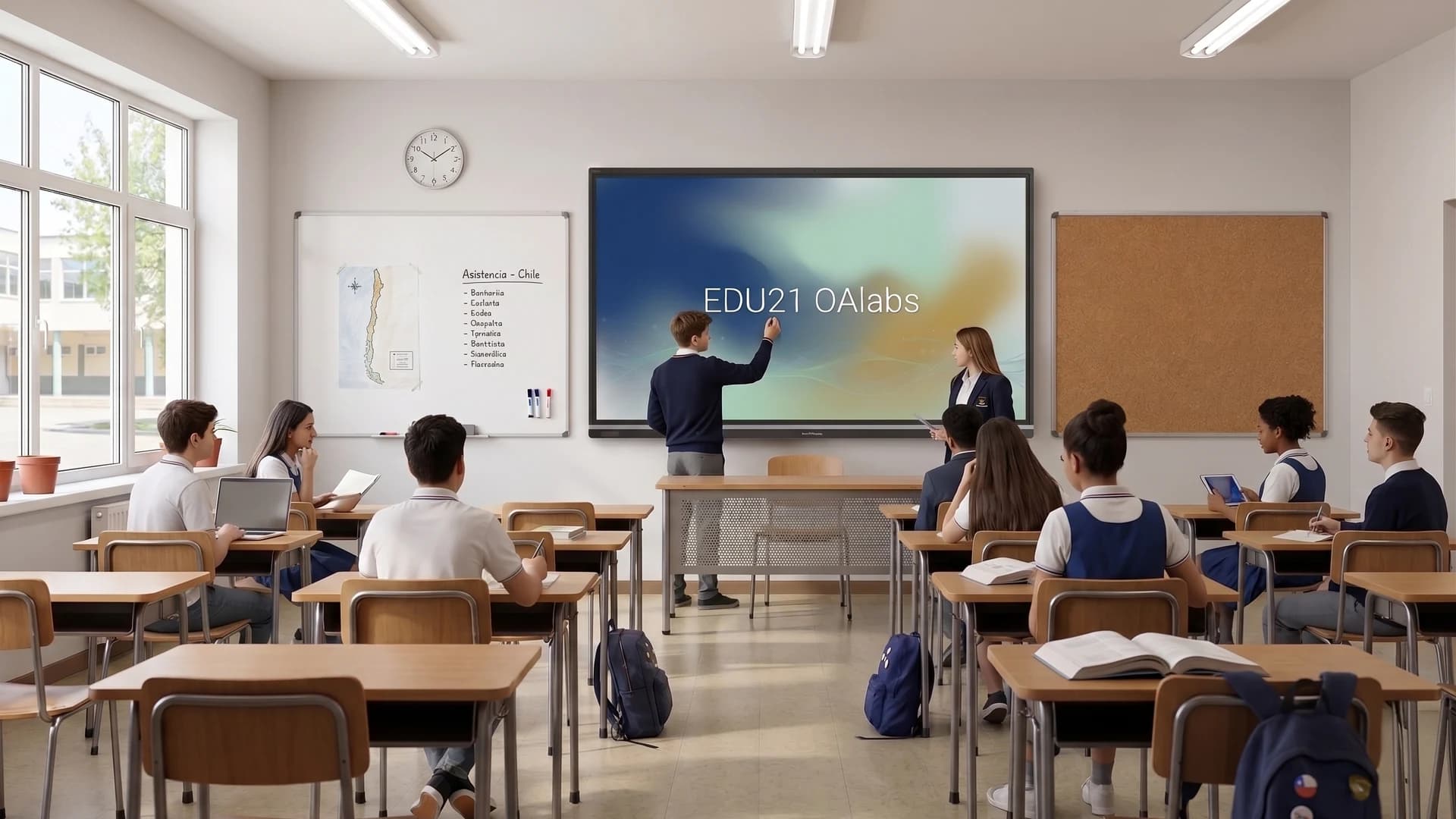 pantallas interactivas para escuelas — ViewSonic IFP7551 75" en clase con estudiantes
