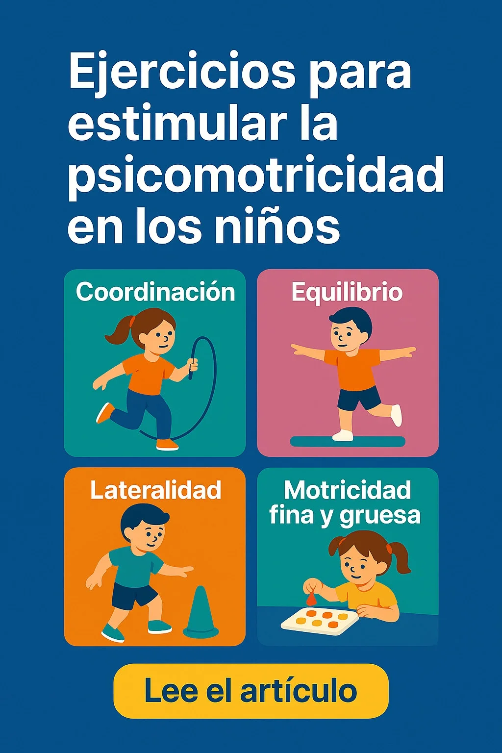 Niños realizando ejercicios de psicomotricidad - actividades lúdicas para desarrollo motor