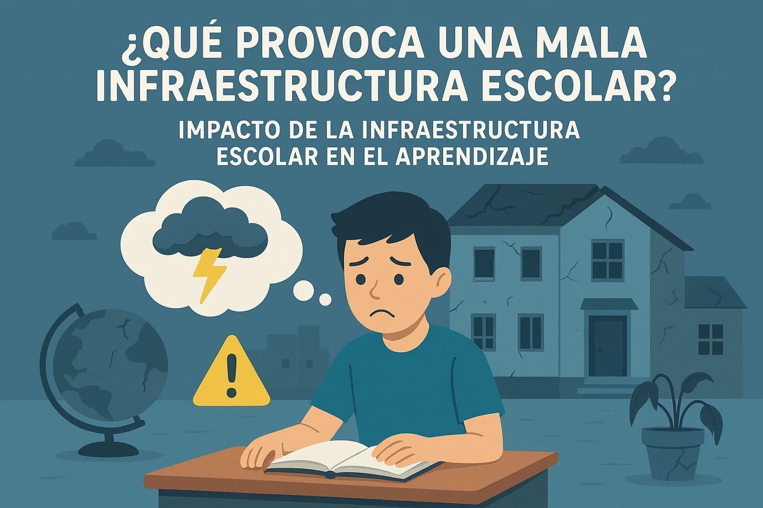 Aula deteriorada con problemas de mantenimiento - EDU21