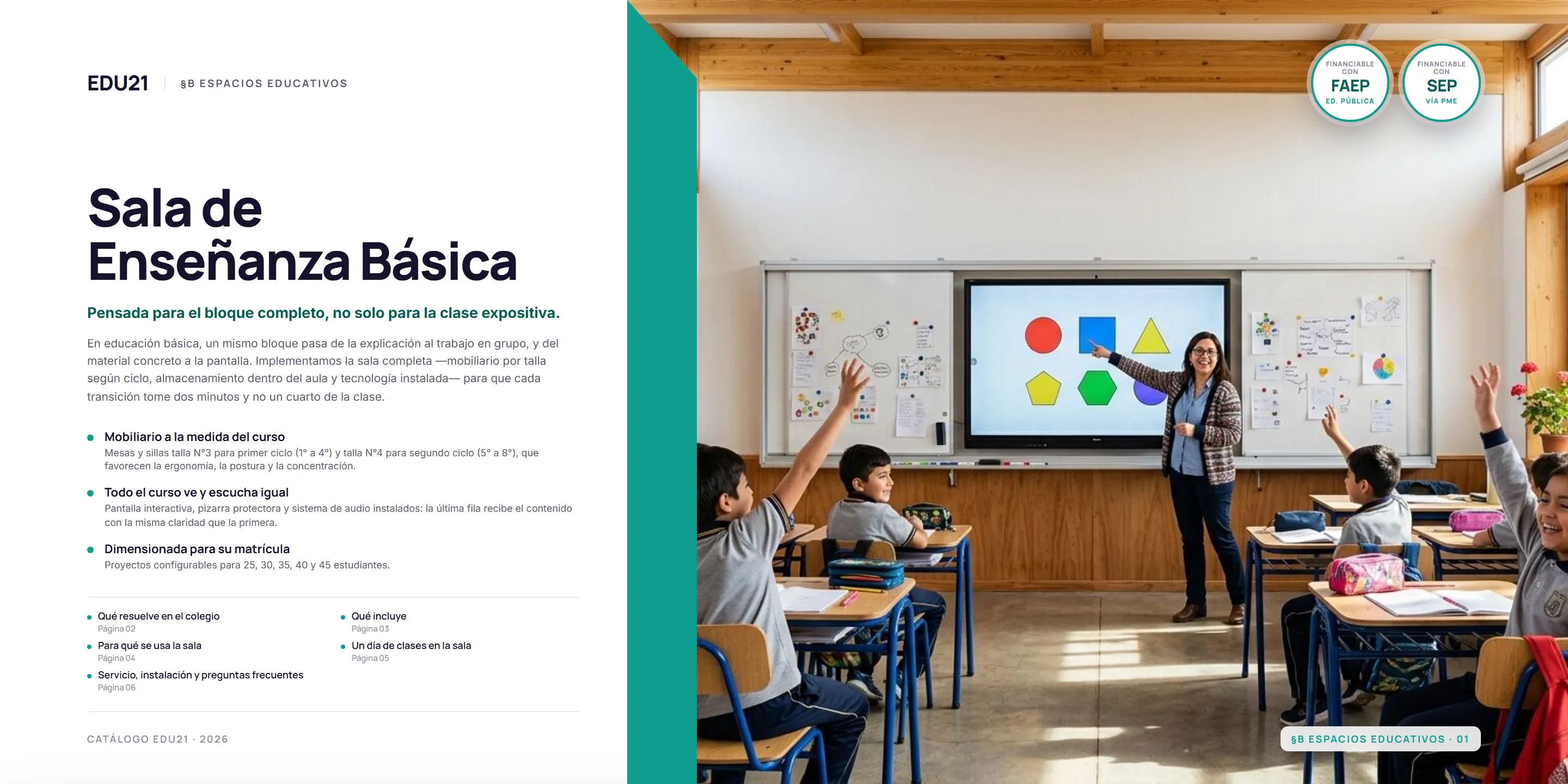 Plana 1 de la ficha de Sala de Enseñanza Básica: Portadilla. Qué es y qué hay en cada plana.