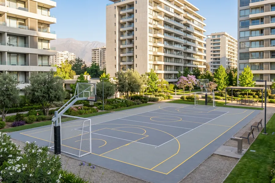 Multicancha residencial en condominio con pintura no-tóxica